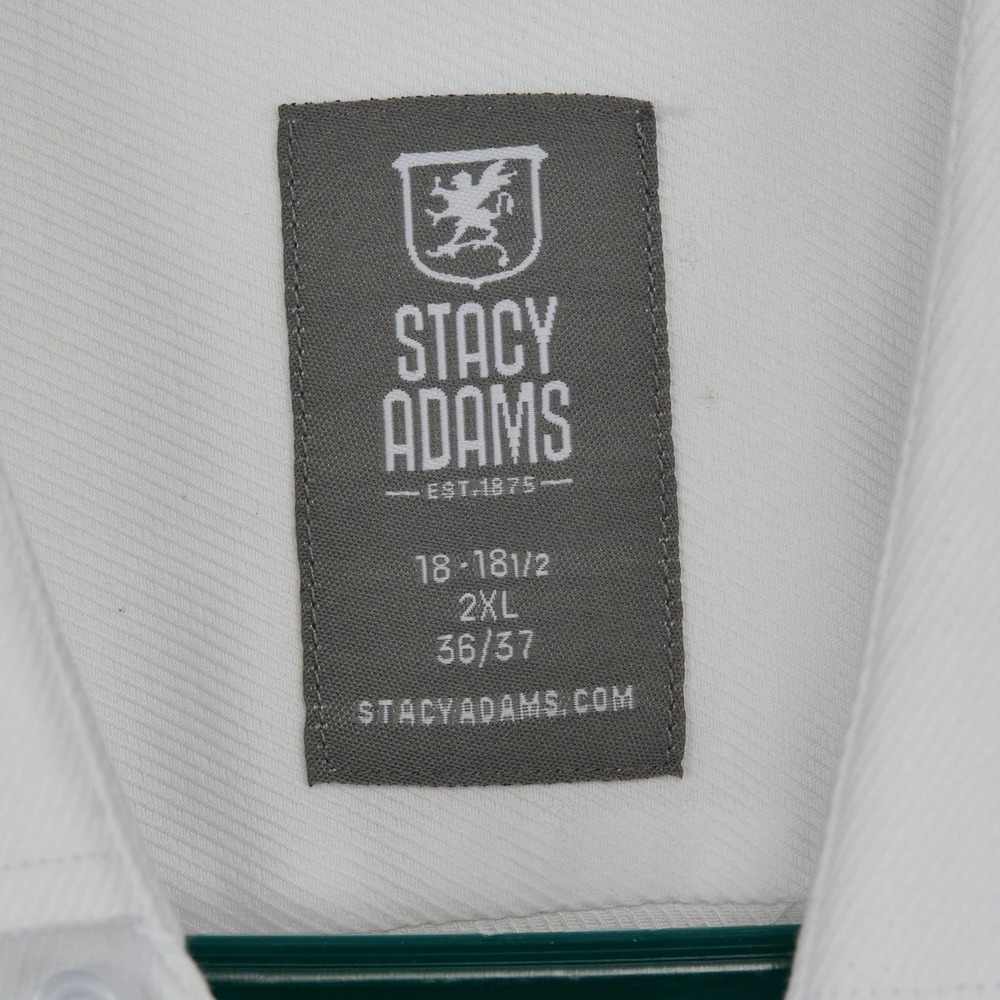Stacy Adams Modern Fit White Dress Shirt 18 1/2 Neck 36 37 Sleeve 2XL READ - Picture 2 of 16